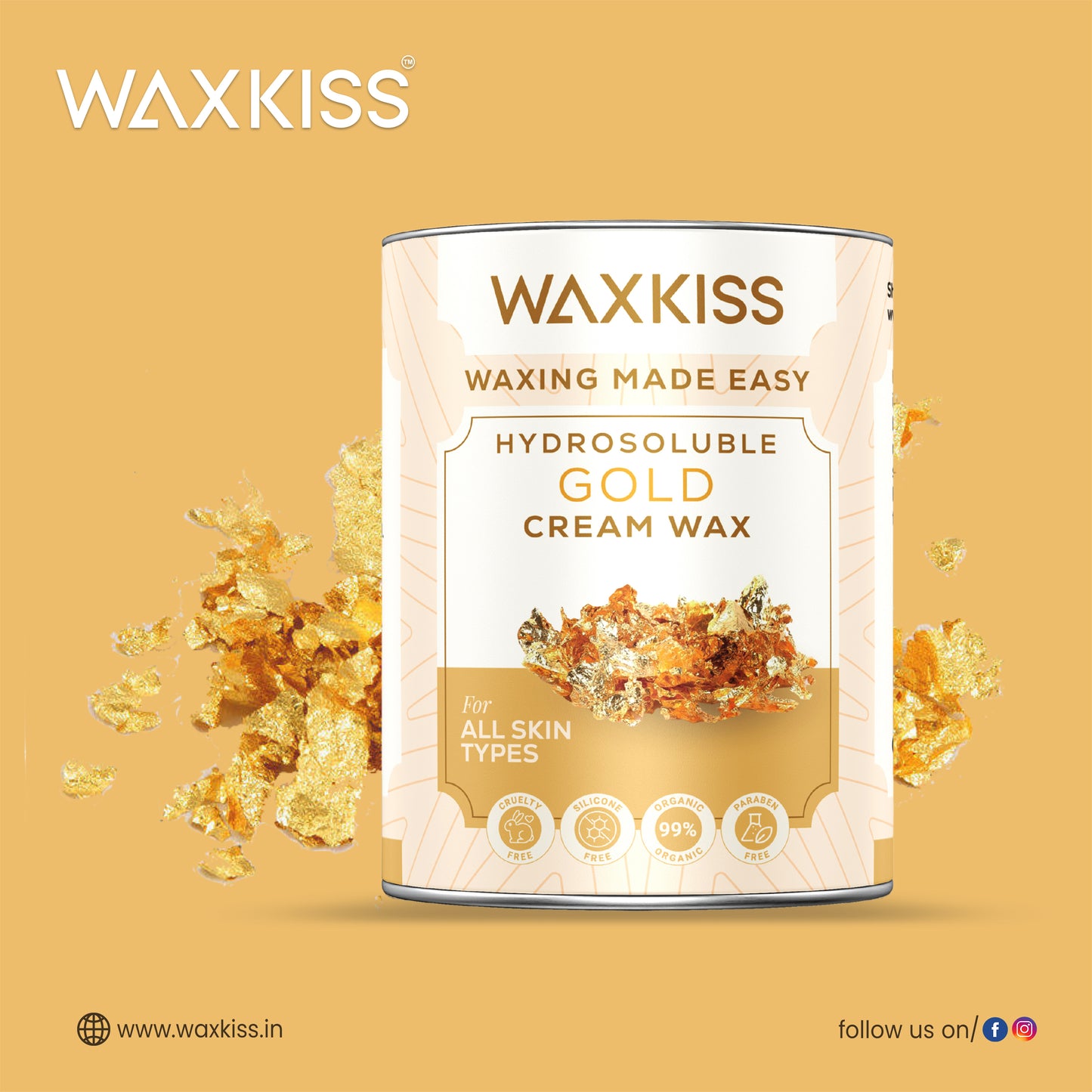 WaxKiss Hydrosoluble Gold Cream Wax
